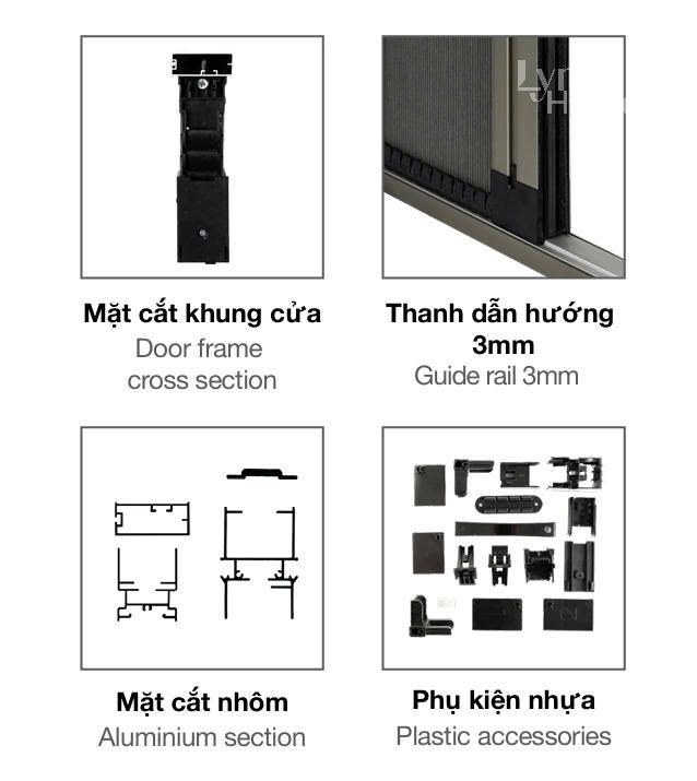 Cửa Lưới xếp xích hệ 40 - 3