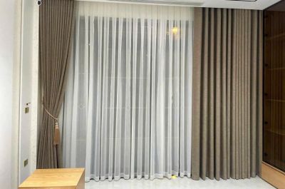 Rèm vải linen nhà phố
