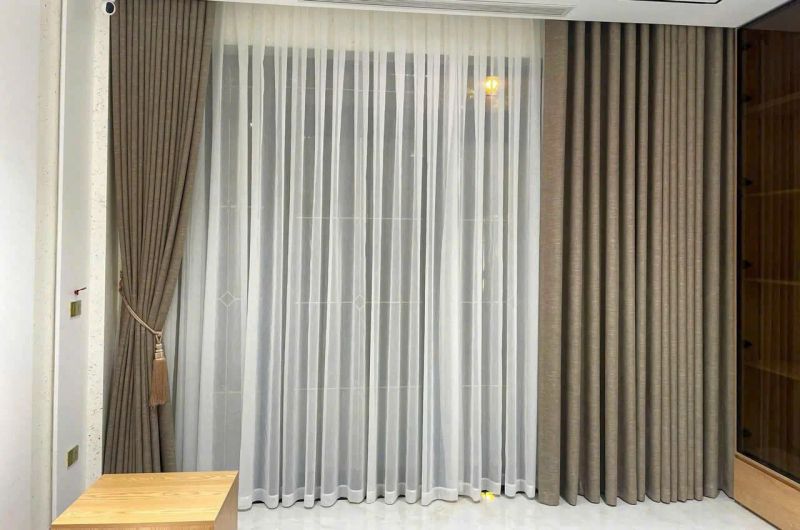 Rèm vải linen nhà phố - 1